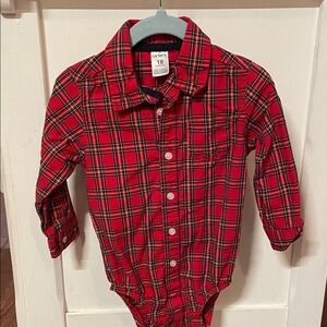 Carter's Red Plaid Button Down Shirt